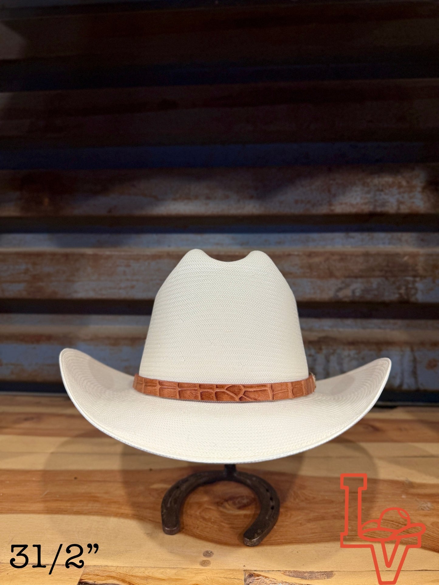 Stetson El Jefe 5000x Cognac Straw Cowboy Hat Regular Crown Natural