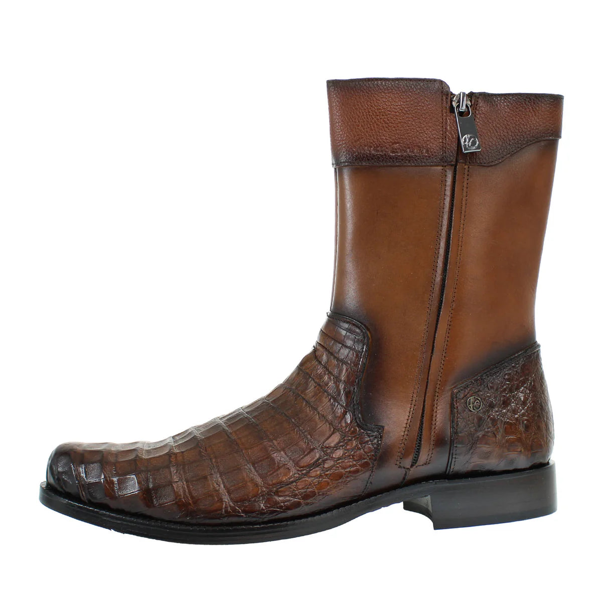 Cuadra Men's Honey Cocodrile/Cowhide Zipper Boot FC958