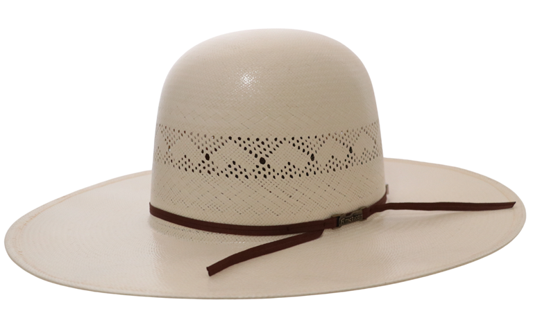 American Hat Company Straw Hat Regular Crown Butterfly White