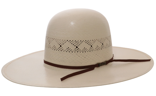 American Hat Company Straw Hat Regular Crown Butterfly White