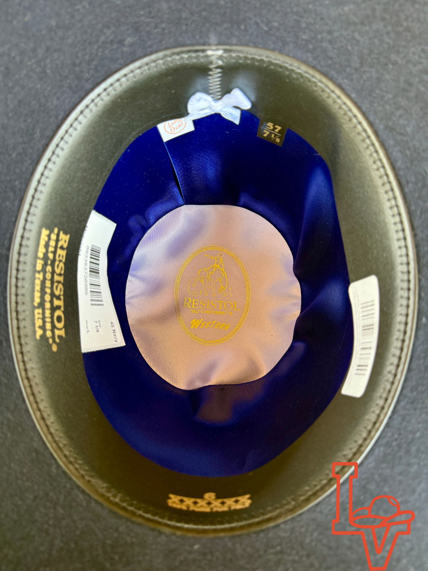 Resistol 6x Midnight Cowboy Hat Fur Felt Hat Regular Crown Navy