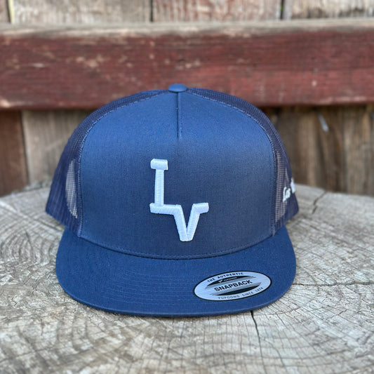 Los Vaqueros LV Logo Snapback Flat Brim Navy