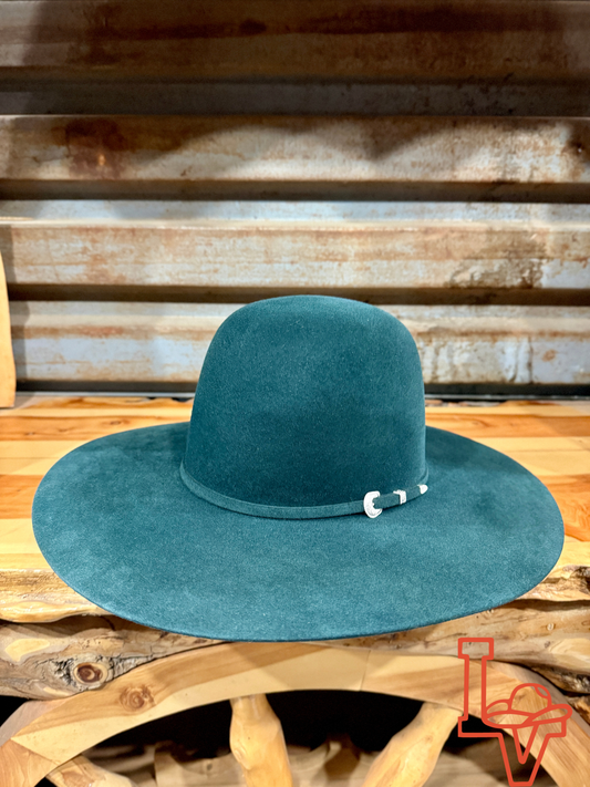 Tacchino 6X Beaver Fur Felt Hat 6" Regular Crown 4.25" Brim Emerald Green