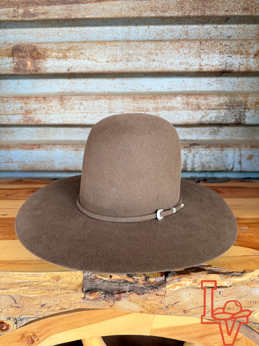 Tacchino 10X Beaver Fur Felt Hat 7" Tall Crown 4.25" Brim Mocha