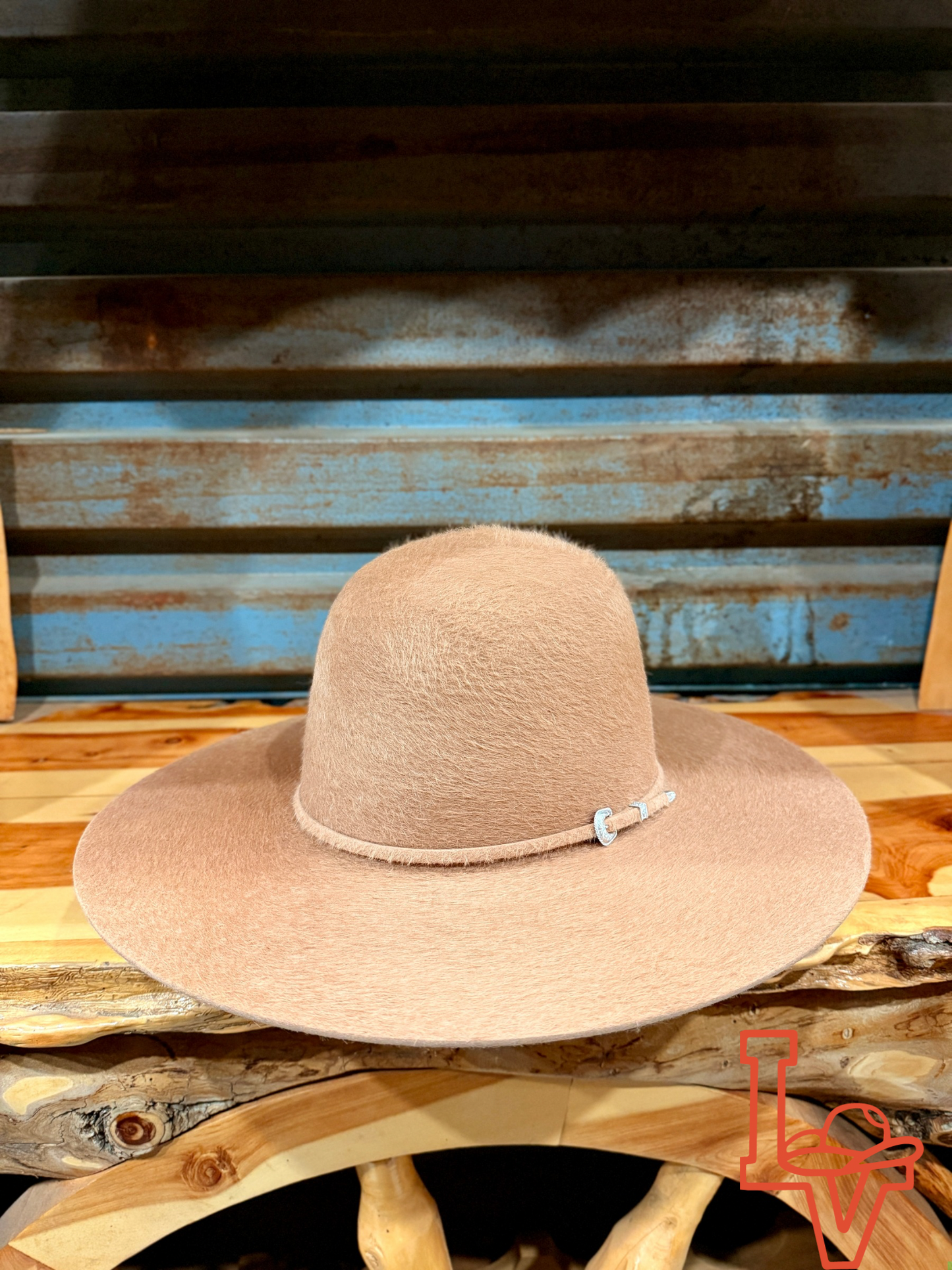 Tacchino 10X Beaver Grizzly Fur Felt Hat 6" Regular Crown 4.25" Brim Gold