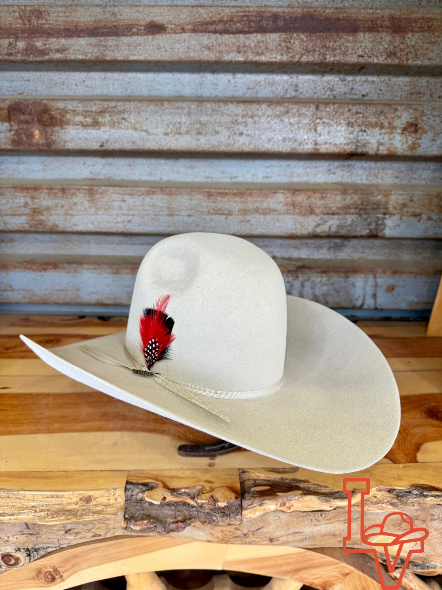 Resistol 7x Chute 5 Cowboy Hat Fur Felt Hat Regular Crown Silverbelly