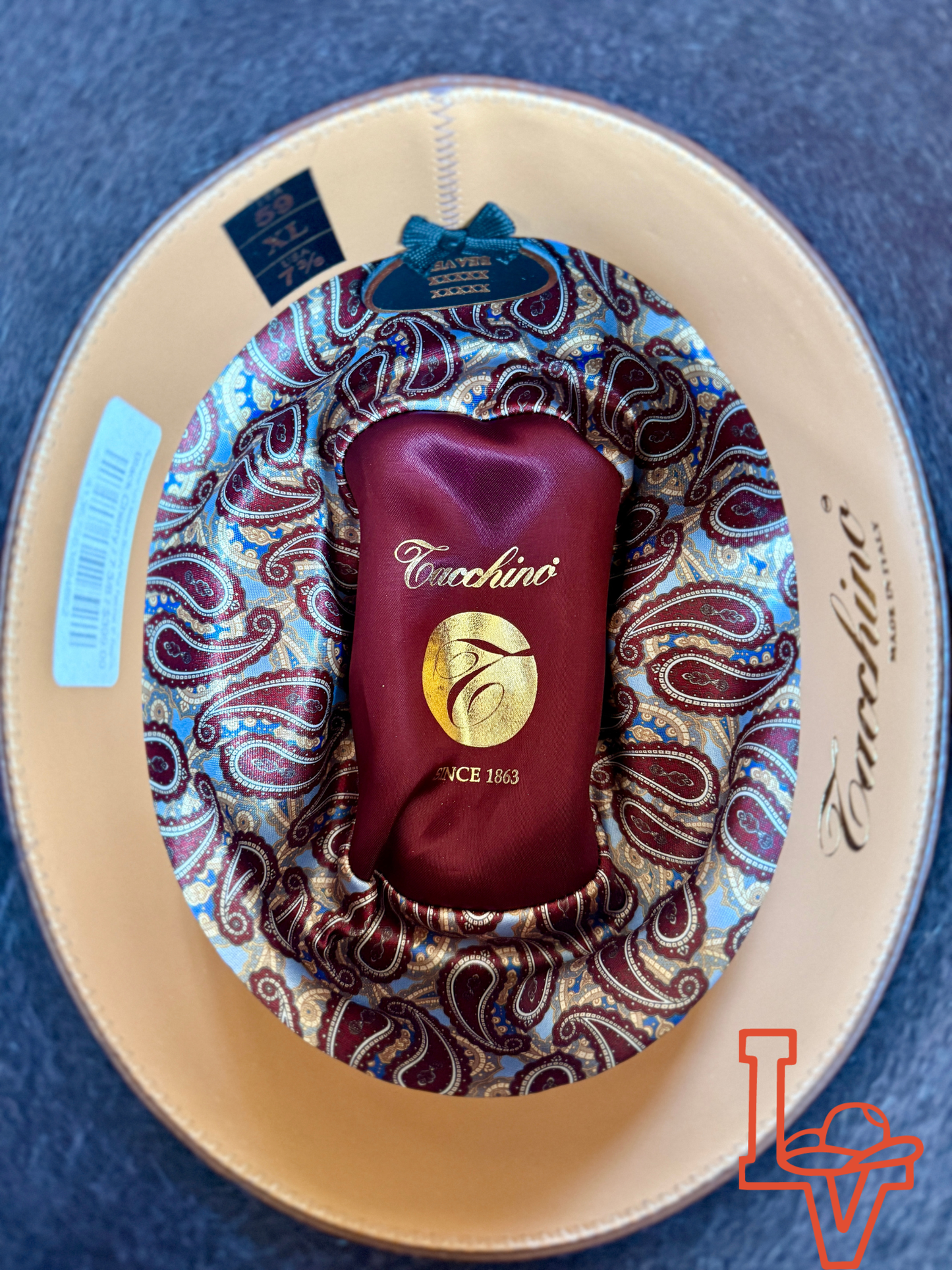 Tacchino 10X Beaver Grizzly Fur Felt Hat 6" Regular Crown 4.25" Brim Black Cherry