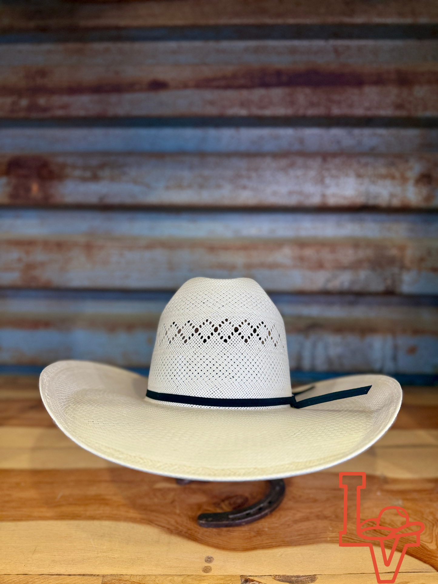 American Hat Company Straw Hat Regular Crown Diamond White