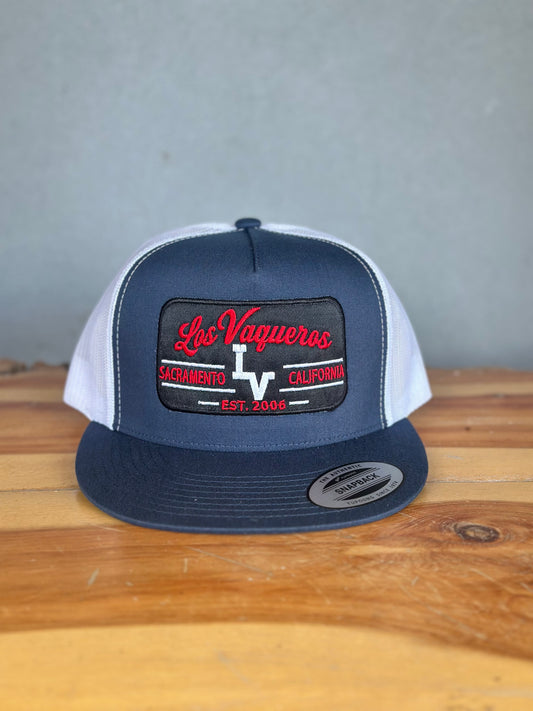 Los Vaqueros LV Classic Plate Patch Snapback Navy/White