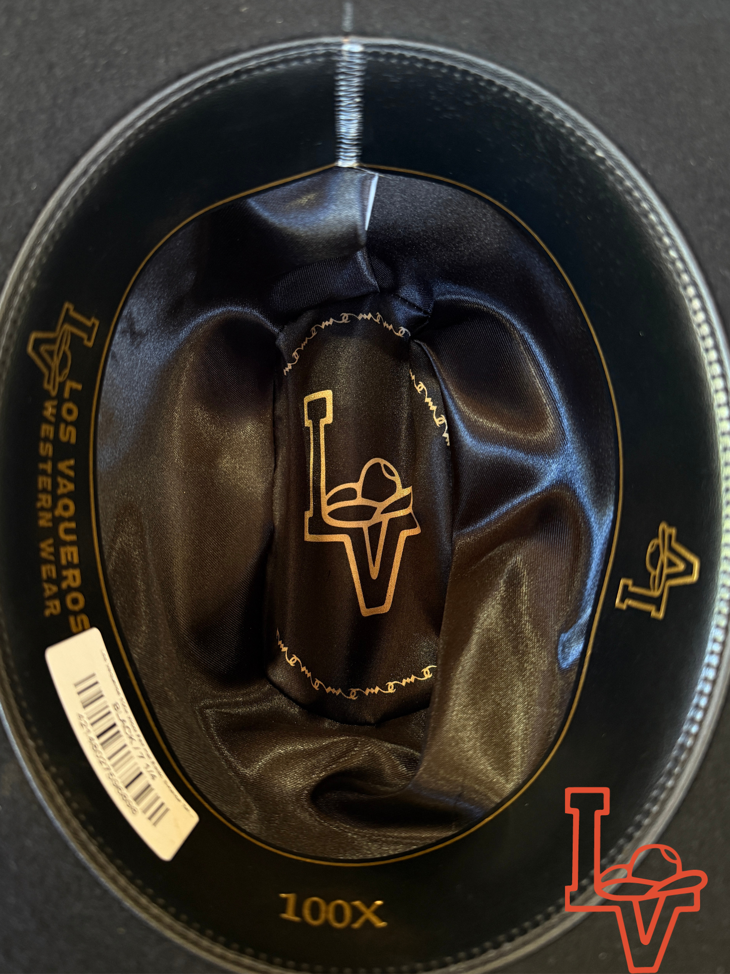 Los Vaqueros 100x Wool Felt Hat Estilo Sinaloa Crown Black