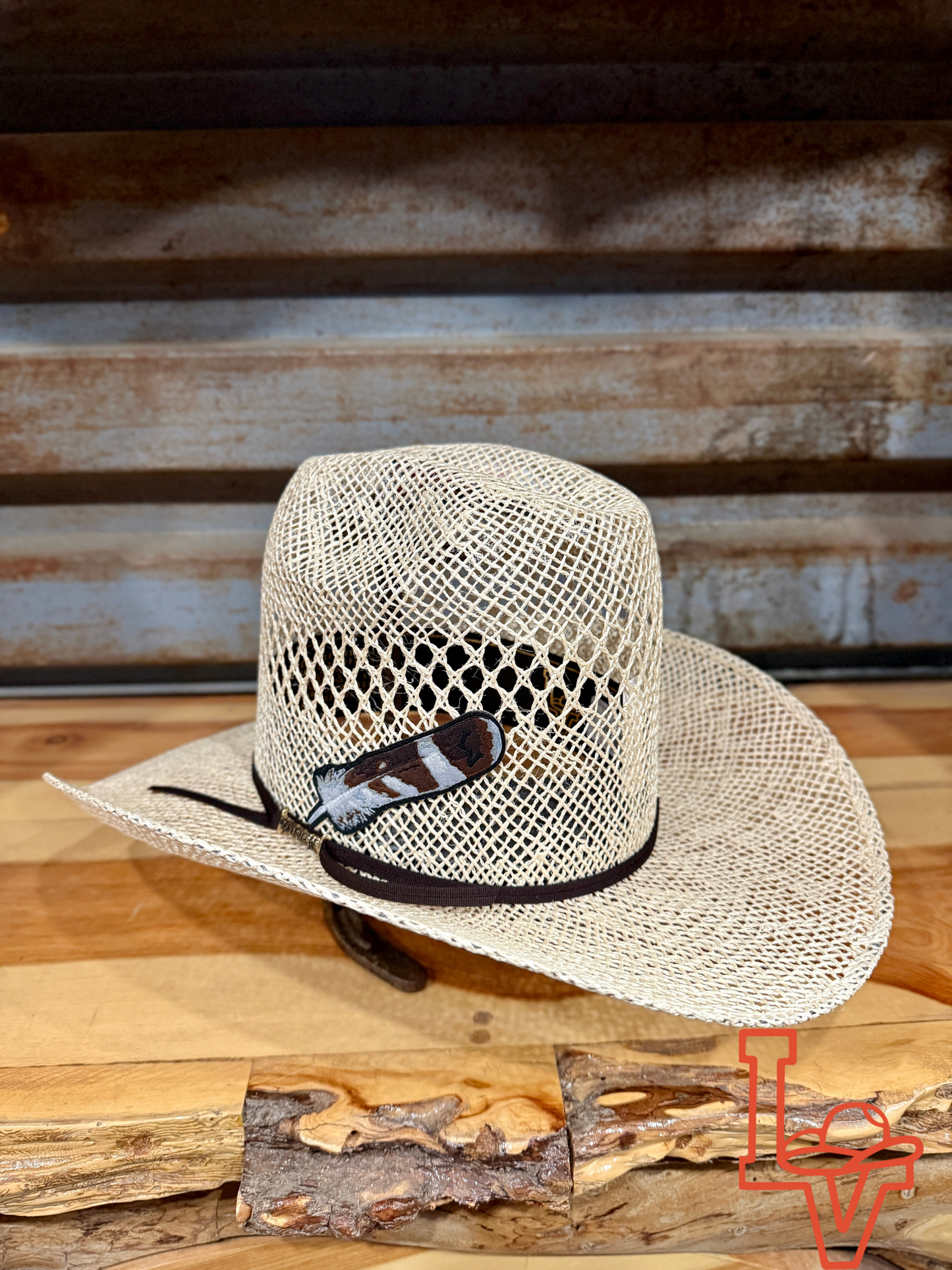 Los Vaqueros Straw Hat Tall Crown Jute Tan