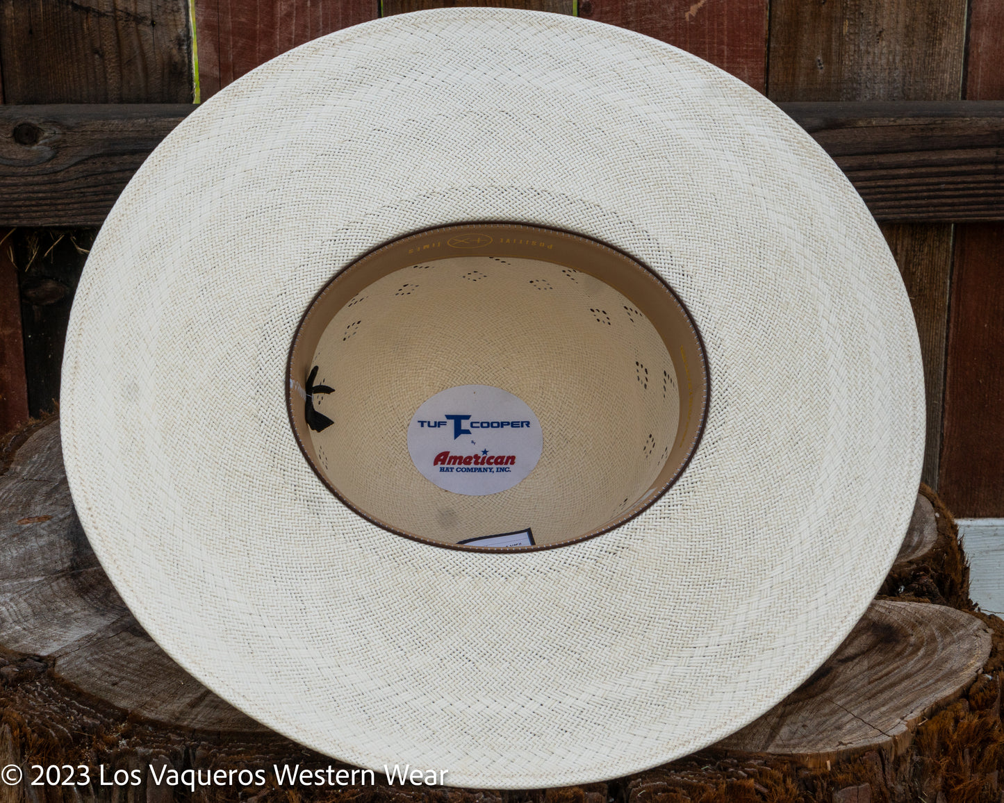 American Hat Company Straw Hat Regular Crown Boomerang White