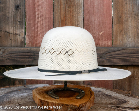 American Hat Company Straw Hat Regular Crown Diamond White