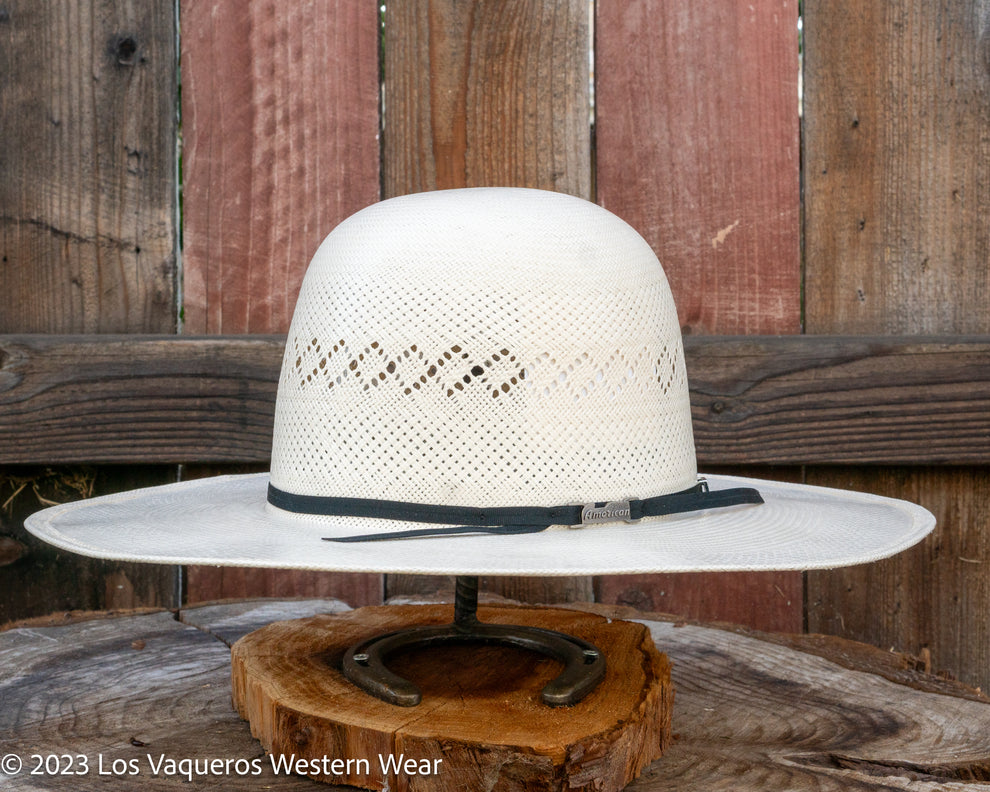 American Hat Company Straw Hat Regular Crown Diamond White mo