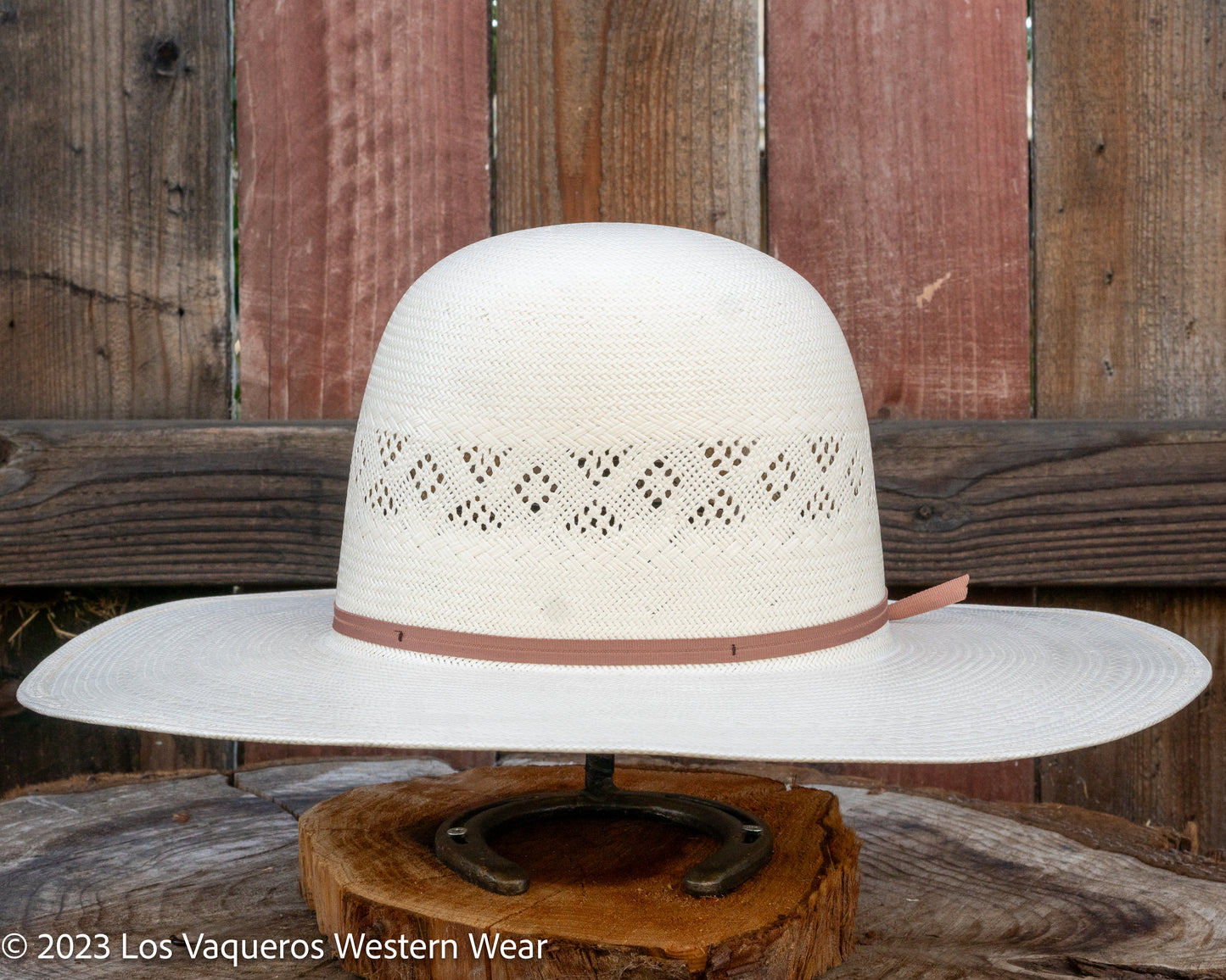 American Hat Company Straw Hat Regular Crown Pyramid Diamond White