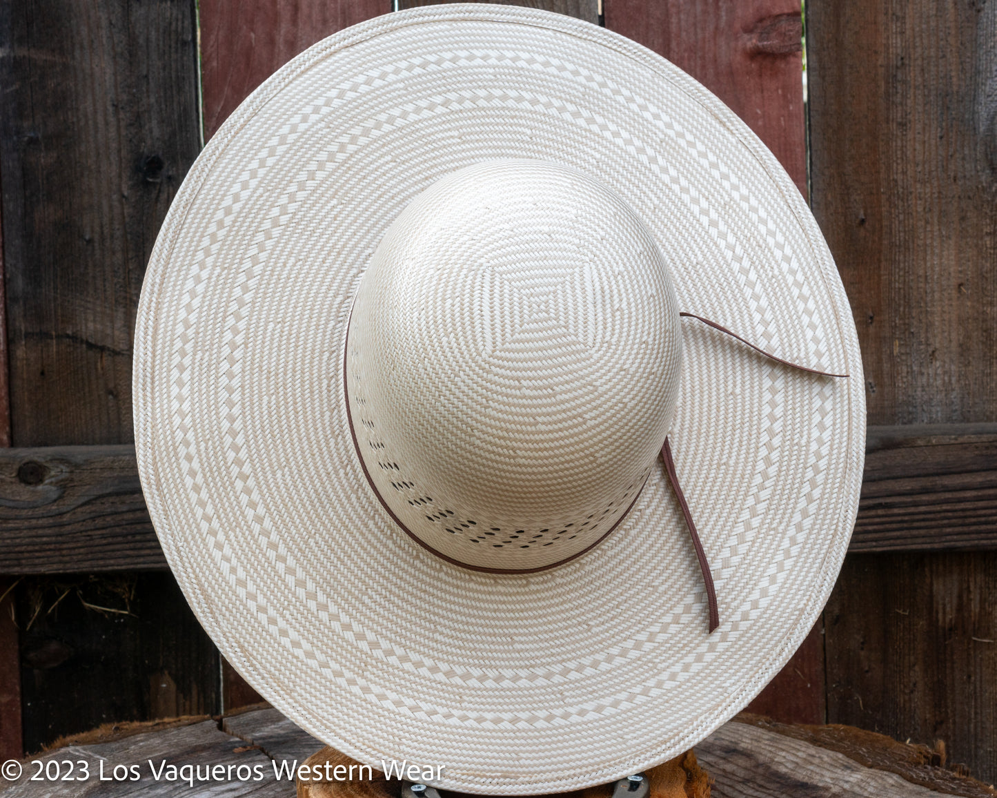 American Hat Company Straw Hat Regular Crown Corn Tan White