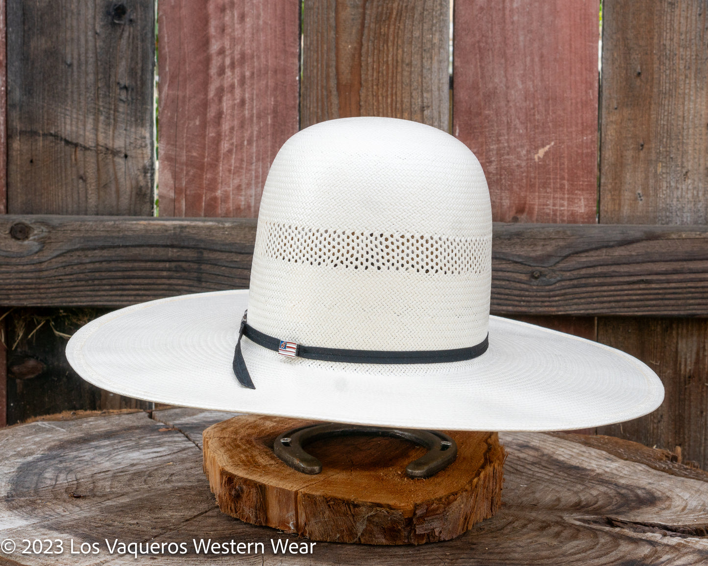 American Hat Company Straw Hat Regular Crown Cutter Bank White