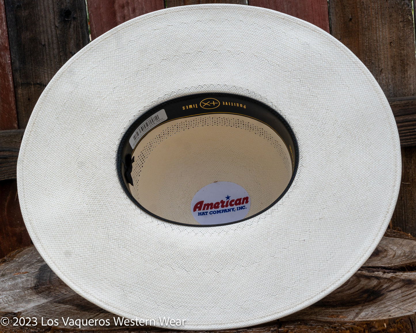 American Hat Company Straw Hat Regular Crown Cutter Bank White