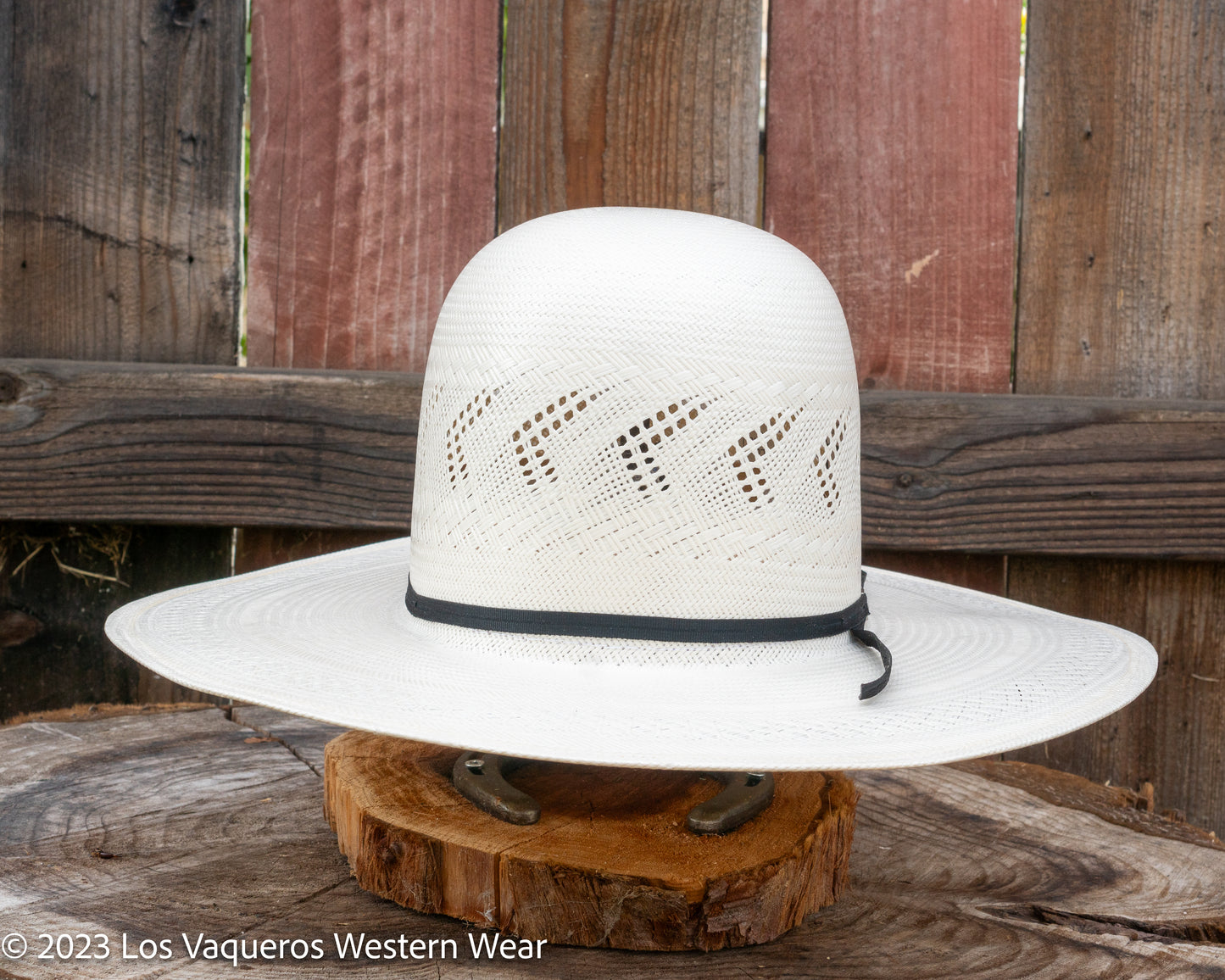 American Hat Company Straw Hat Regular Crown Arrows White