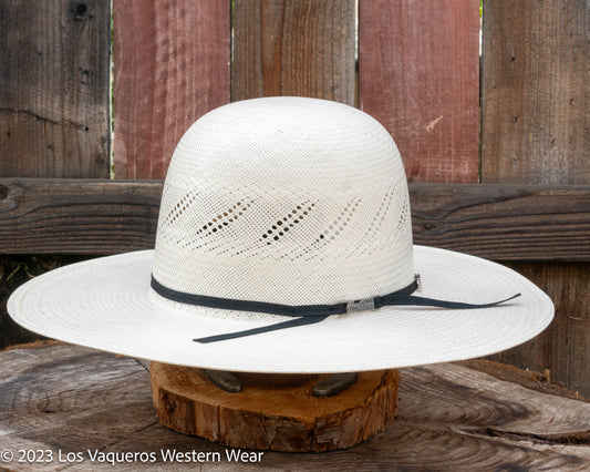 American Hat Company Straw Hat Regular Crown Rattle Snake White