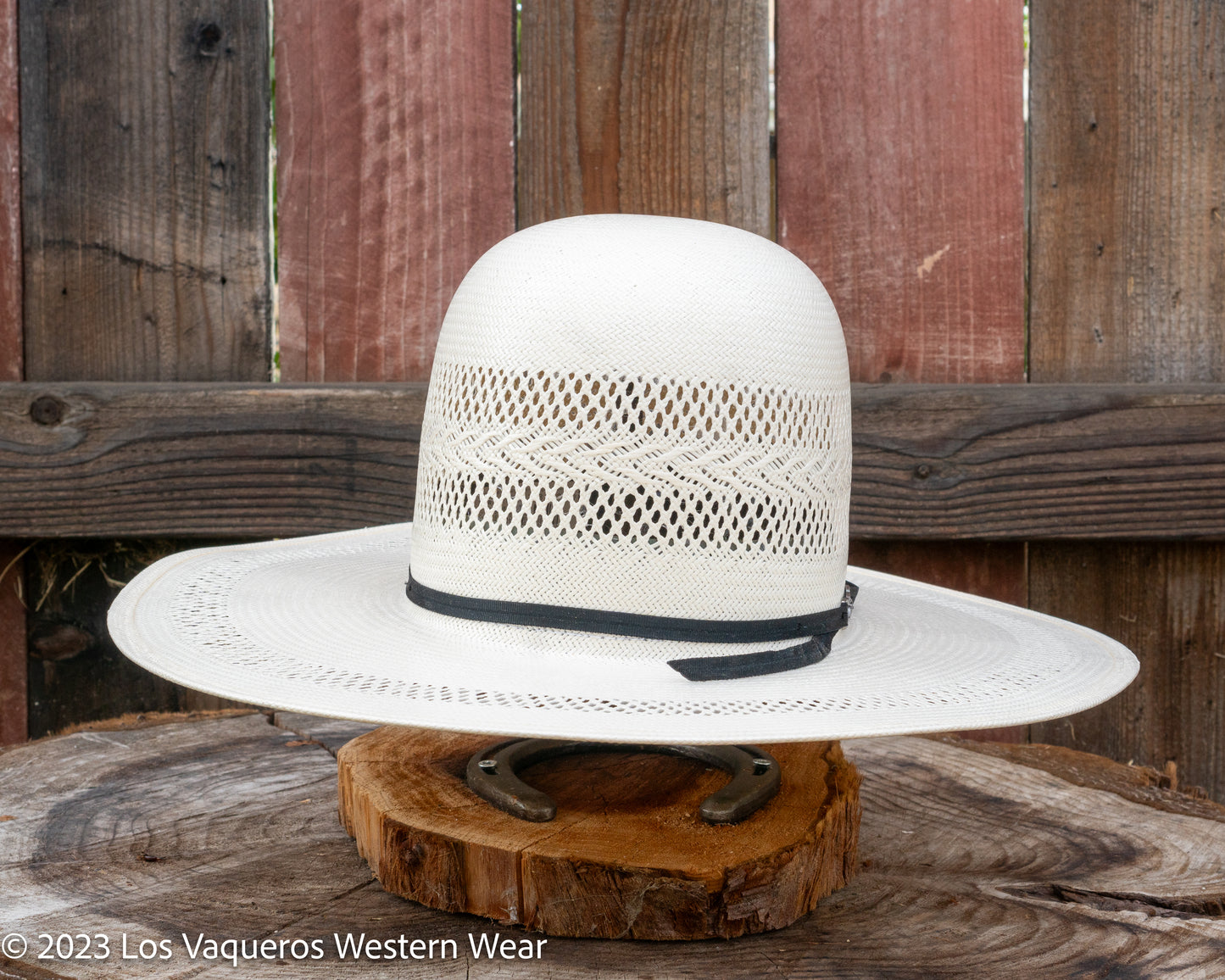 American Hat Company Straw Hat Regular Crown Snow Drift White
