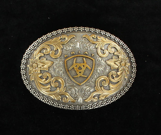 Ariat Antique Silver and Gold Oval Buckle