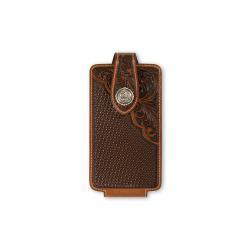 Ariat Cell Phone Large Case Basket Weave Floral Embossed Tan