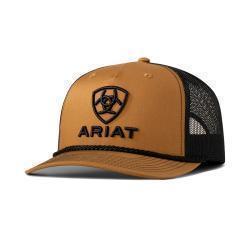 Ariat Mens Cap R112 SnapBack 3D Embroidered Logo Tan