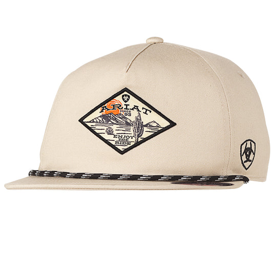 Ariat Mens Snap Back Desert Scene Stone Color