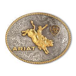 Ariat Oval Rope Edge Bullrider Antique Silver and Antique Gold
