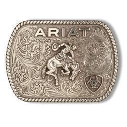 Ariat Rectangle Vintage Saddle Bronco Antique Silver
