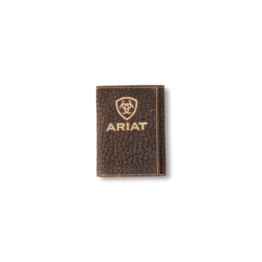 Ariat Trifold Wallet Bull Hide Brown