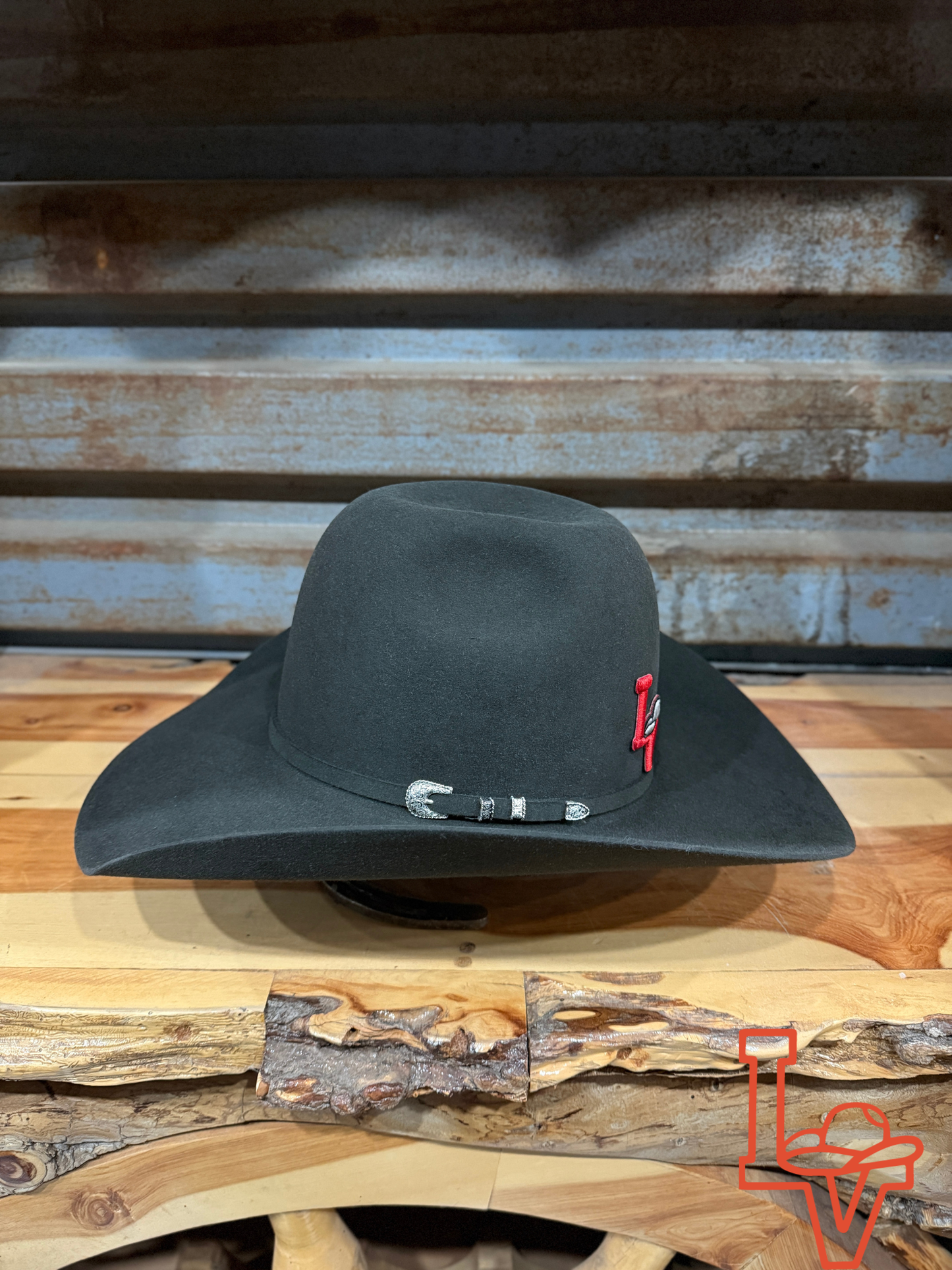 Resistol 30x Black Hills Cowboy Hat Fur Felt Hat Regular Crown Gunmetal