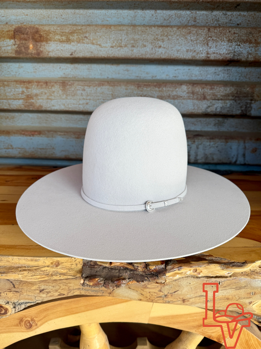 Tacchino 10X Beaver Fur Felt Hat 7" Tall Crown 4.25" Brim Crystal Grey
