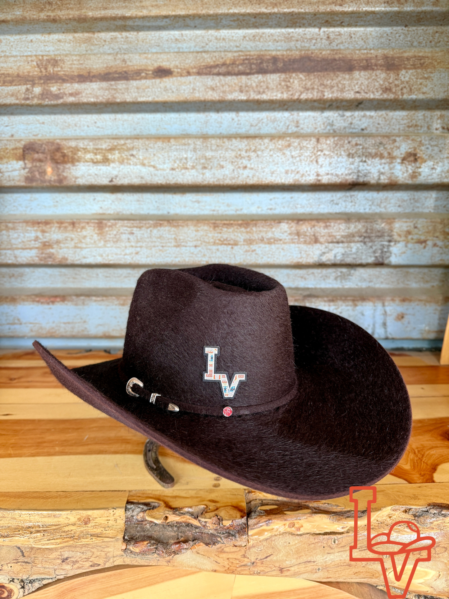 Tacchino 10X Beaver Grizzly Fur Felt Hat 6" Regular Crown 4.25" Brim Black Cherry