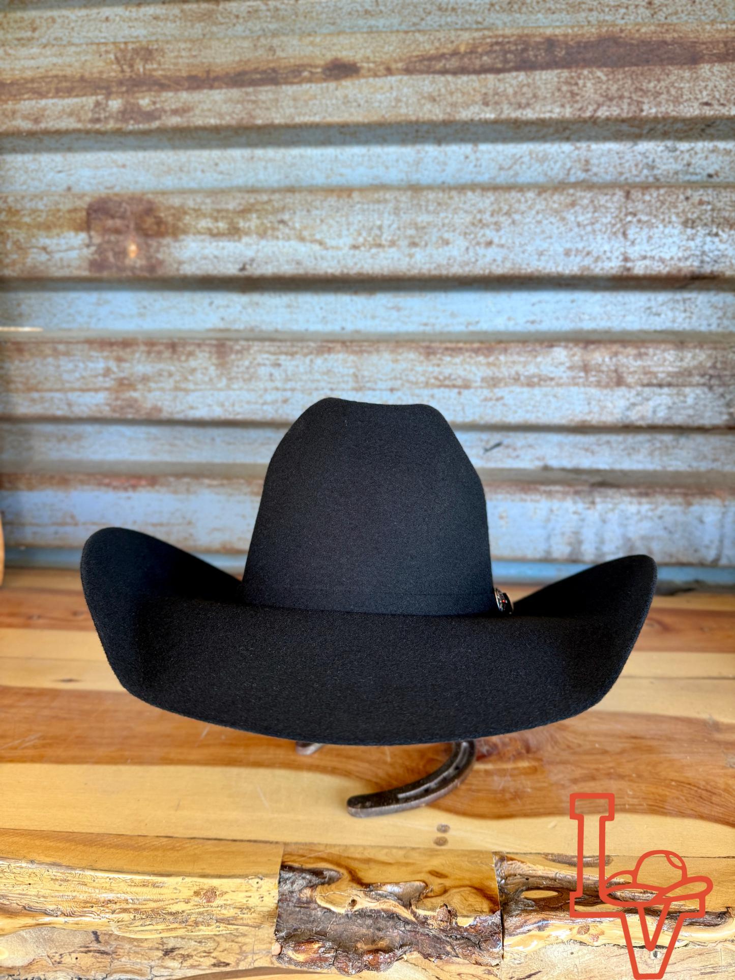 Los Vaqueros Wool Felt Hat Open Regular Crown Black