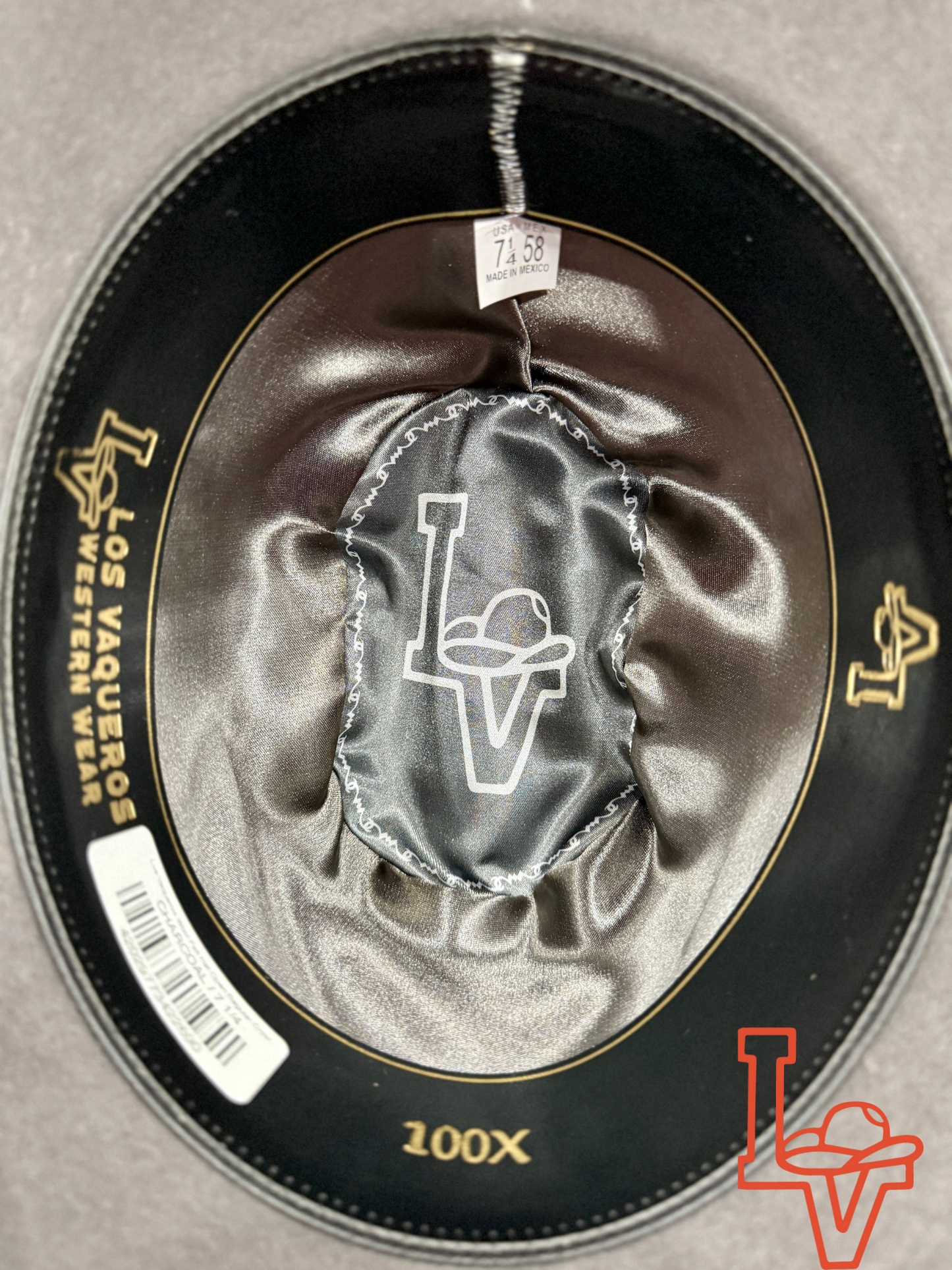 Los Vaqueros Wool Felt Hat Open Regular Crown Charcoal