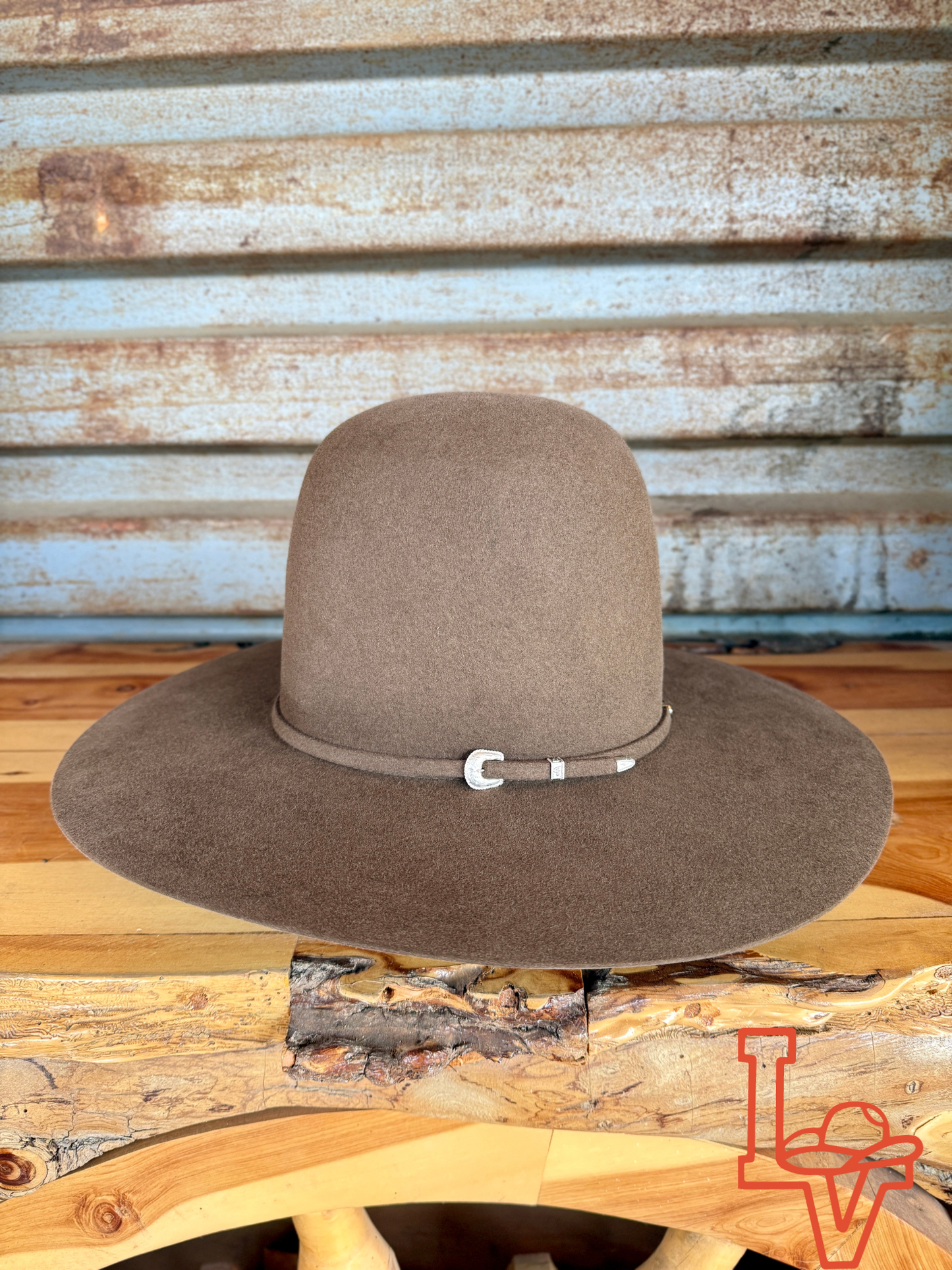 Tacchino 10X Beaver Fur Felt Hat 7" Tall Crown 4.25" Brim Mocha
