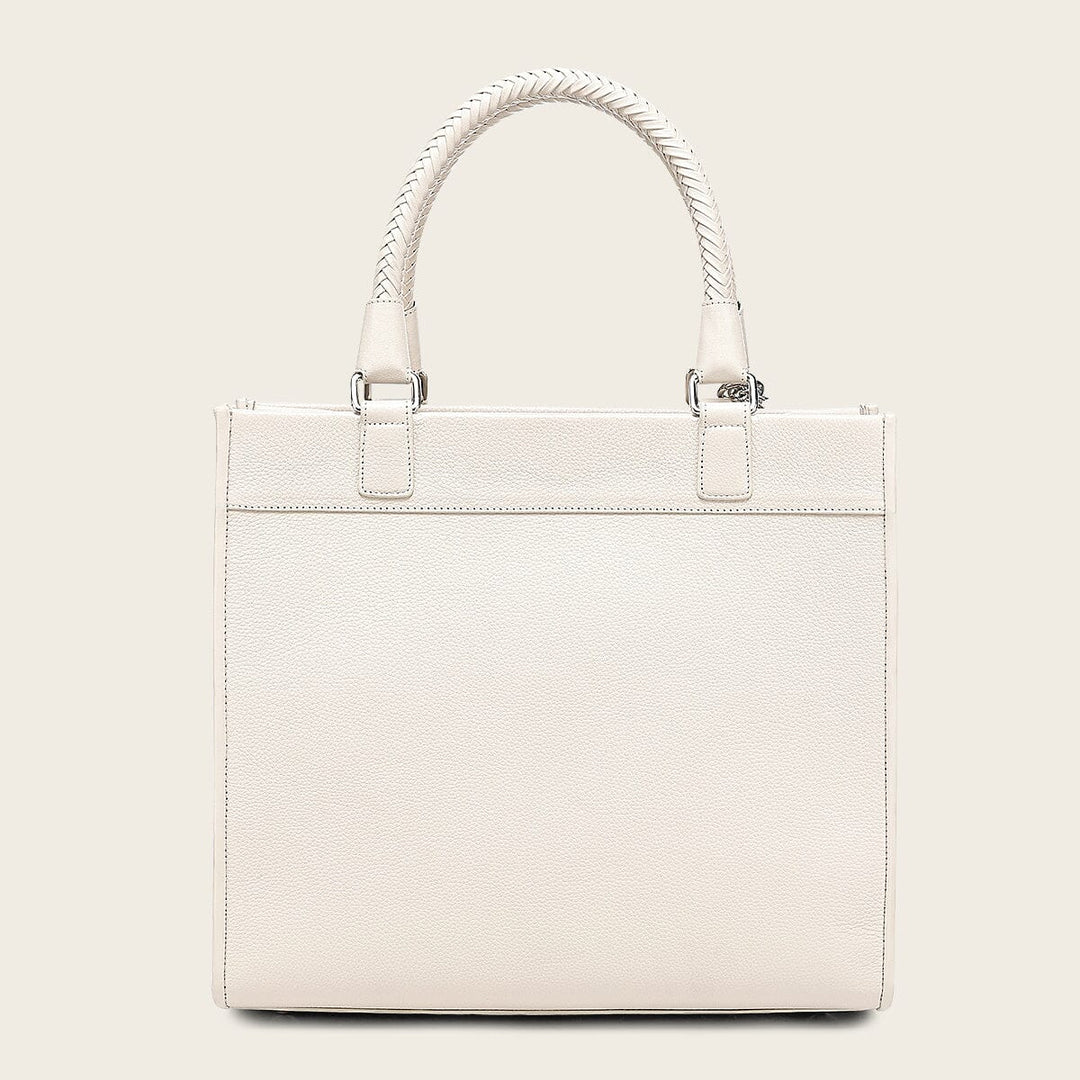 Cuadra White Monogram Top Handle Handbag DU762
