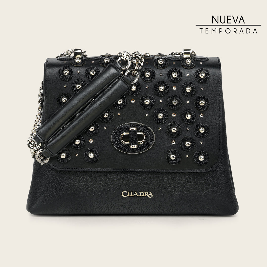 Cuadra Women's Black Bag Genuine Stingray Leather DU855