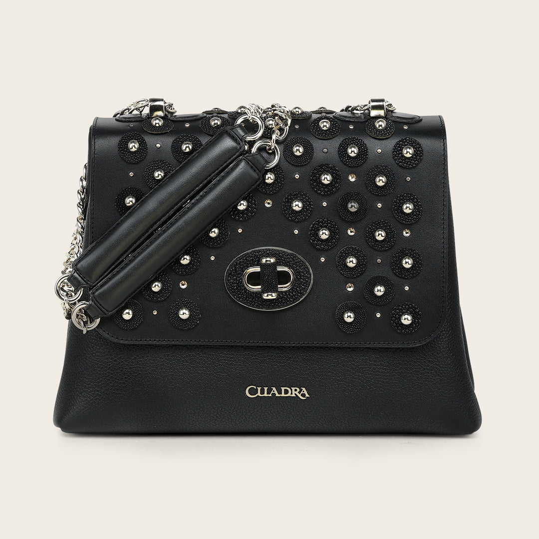 Cuadra Women's Black Bag Genuine Stingray Leather DU855