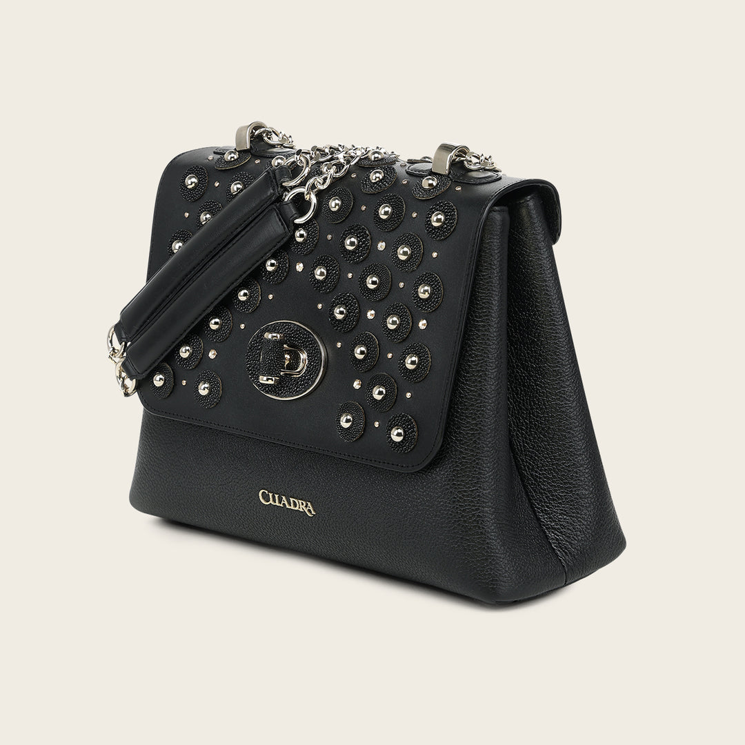 Cuadra Women's Black Bag Genuine Stingray Leather DU855