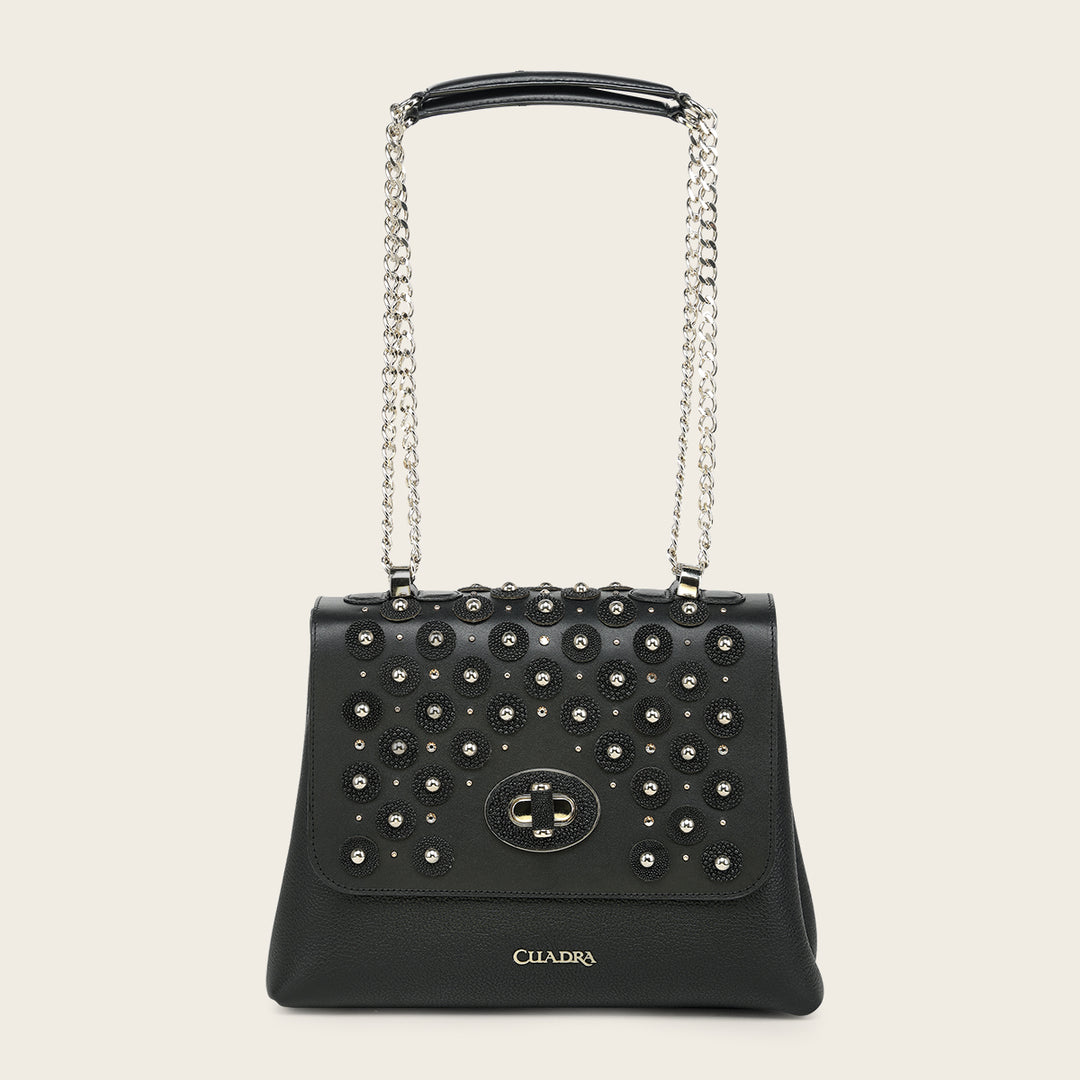 Cuadra Women's Black Bag Genuine Stingray Leather DU855