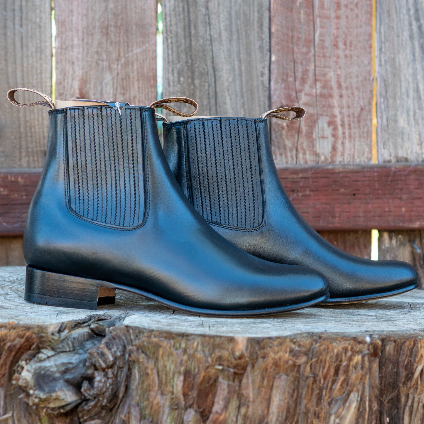 Besserro Men's Charro Boots Piel Negro
