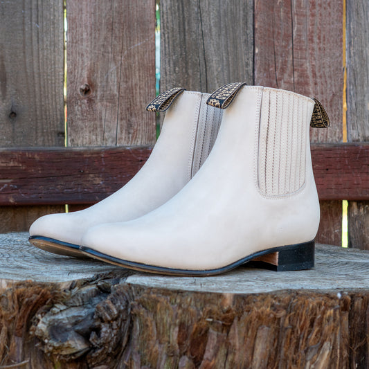 Besserro Men's Charro Boots Nobuck Hueso