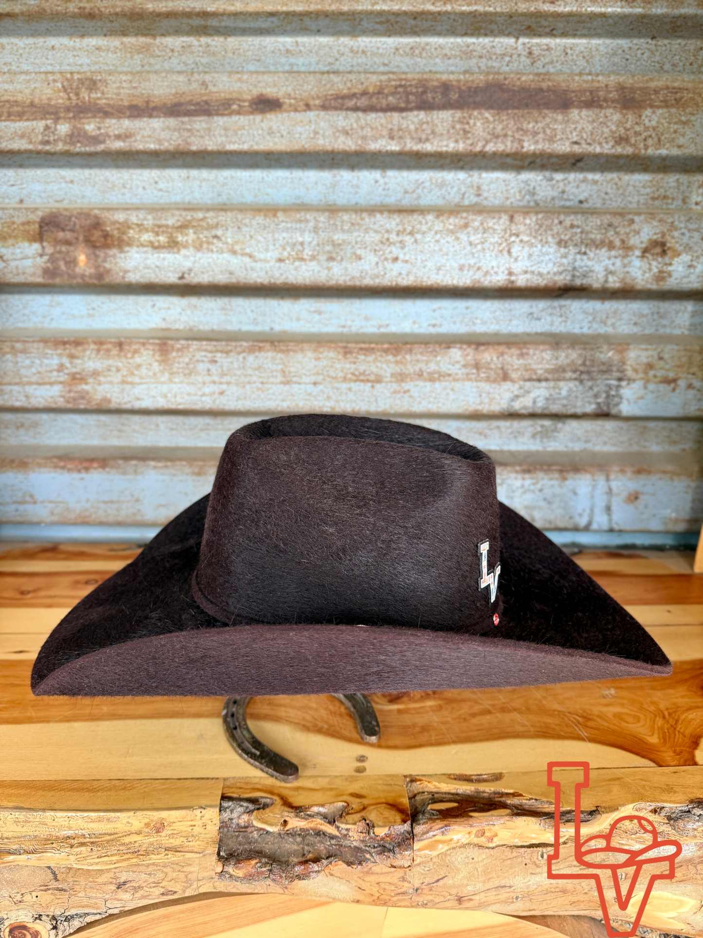 Tacchino 10X Beaver Grizzly Fur Felt Hat 6" Regular Crown 4.25" Brim Black Cherry