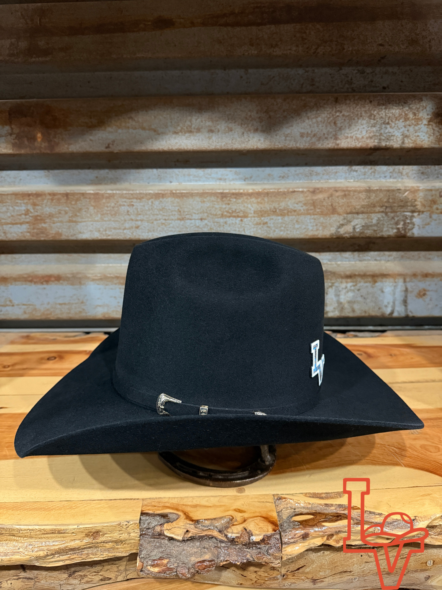 Laredo Rabbit Felt Hat Open Tall Crown Black