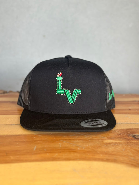 Los Vaqueros LV Cactus Logo Snapback Black