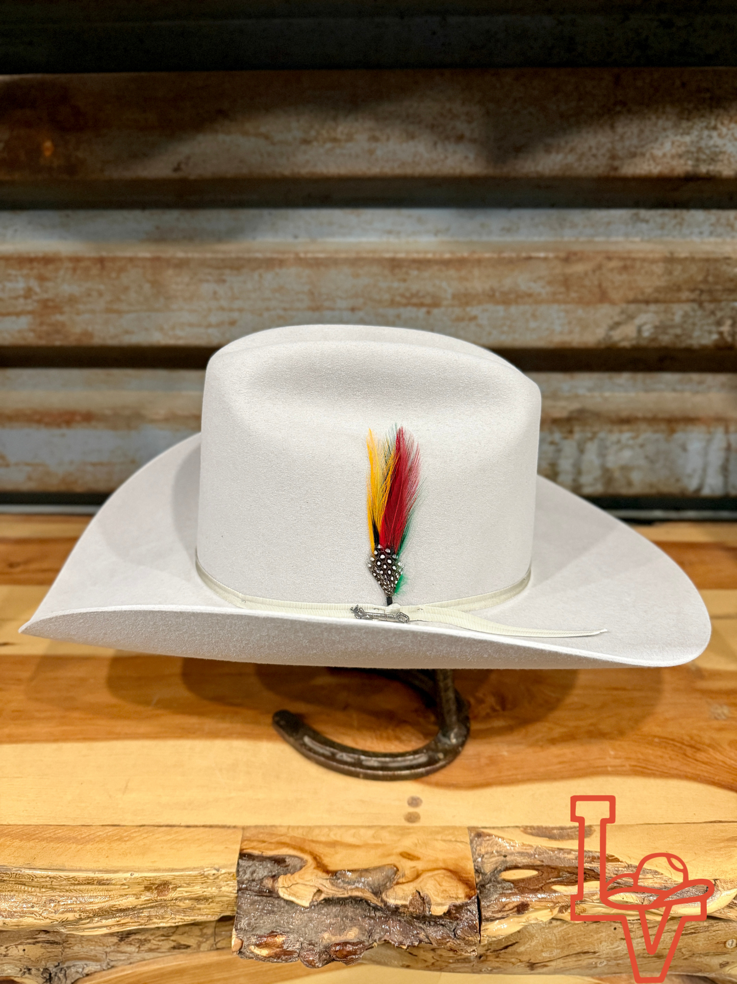 Stetson 6x Rancher Cowboy Felt Hat Regular Crown Silver Grey