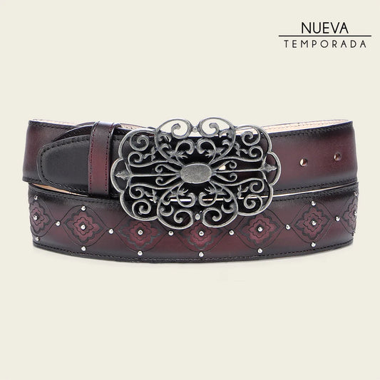 Cuadra Ladies Red Azteca Rojo Western Belt